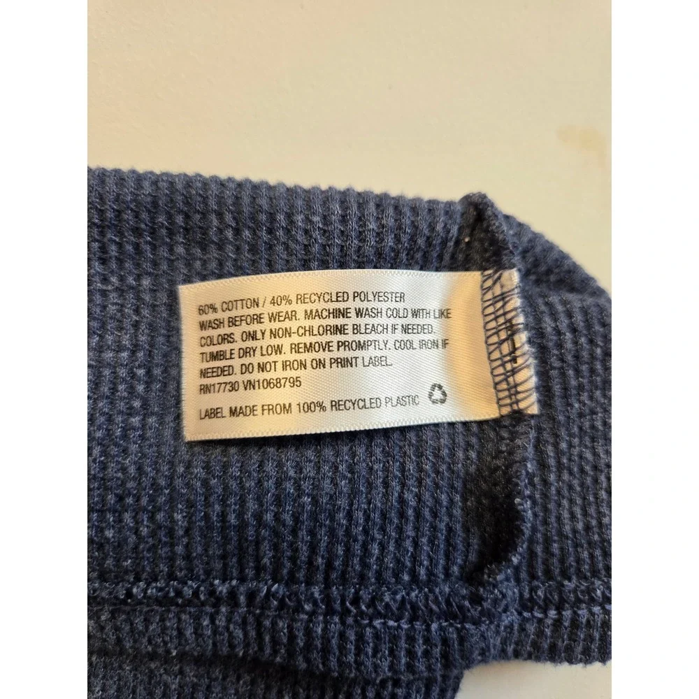 Cat & Jack Boys Mustard Yellow Blue Colorblock Waffle Knit Thermal Shirt 18M